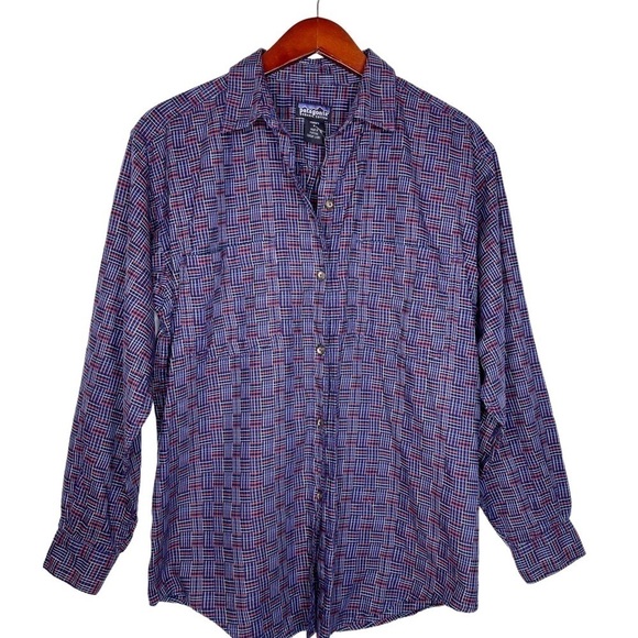 Patagonia Organic Cotton Button Up Pocket Shirt Size Medium in Multi Print - Picture 11 of 11